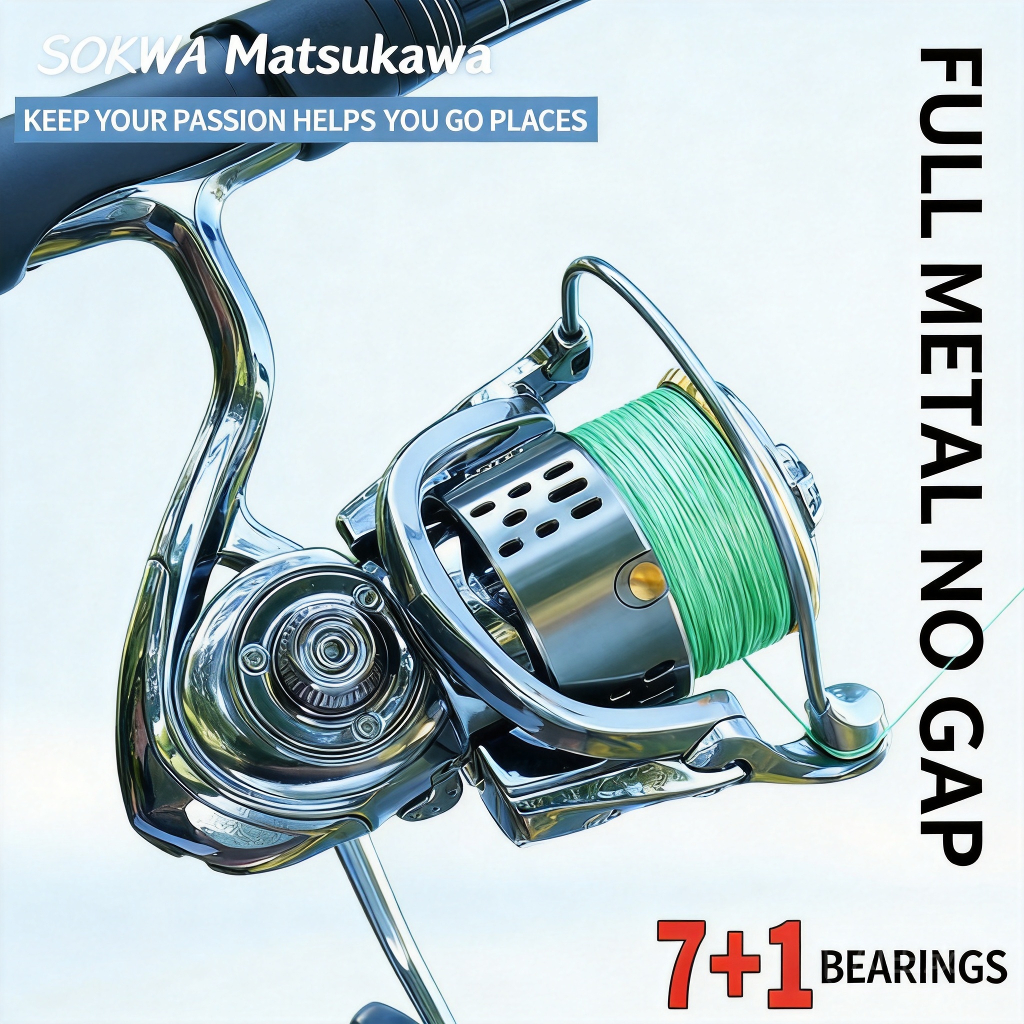 Ice Fishing Line - Full Metal Spinning Fishing Reel 7