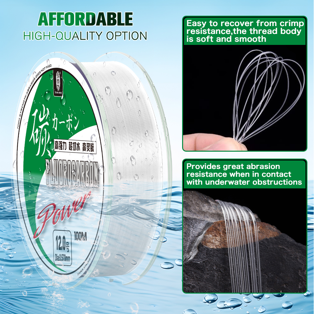 ZUKIBO 50m 100m 100% Fluorocar – обзор и цена Ice Fishing Line