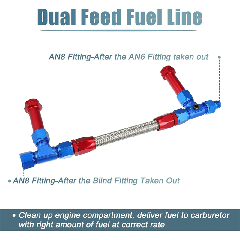 8AN Dual Feed Fuel Line To 7/8 – обзор и цена Braided Line